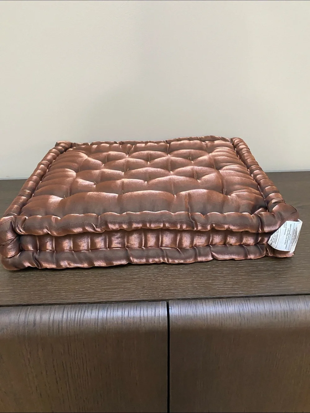 Vance Kitira brown satin Kapok meditation cushion